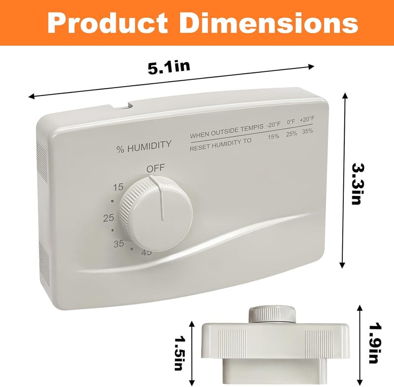 FBULWSEC 4655 Wall Mounted Humidifier Control Humidistat, Manual Humidistat Digital, Fit For April-Aire Whole House Humidifier, 24VAC - Image 2